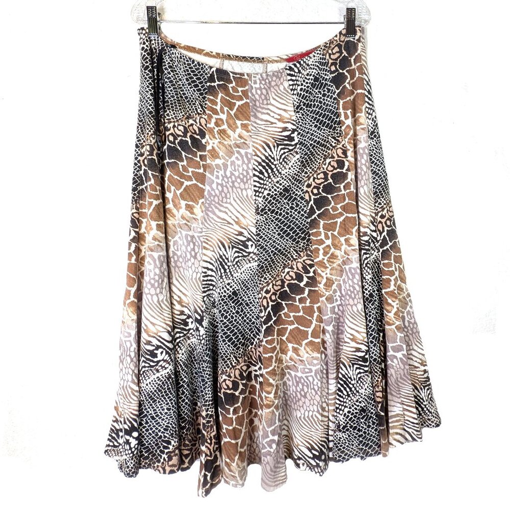 Variations Vintage Animal Print Brown & White skirt Large